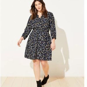LOFT Floral Long Sleeve Dress